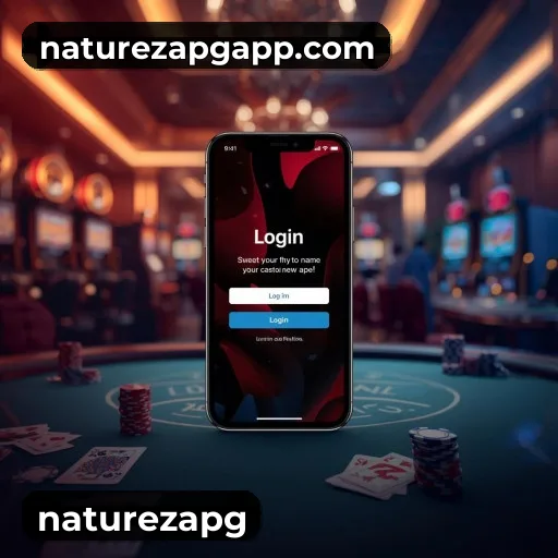 App naturezapg para iOS e Android — interface mobile, login biométrico e PIX integrado